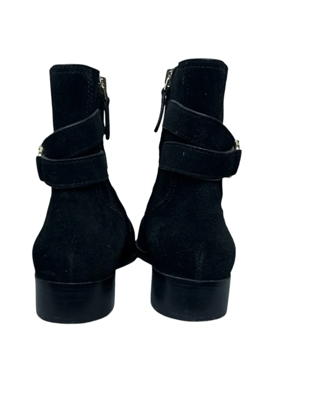 Tory Burch Gemini Suede Ankle Boots Size 7 US Black Gold Logo Luxury Minimalist